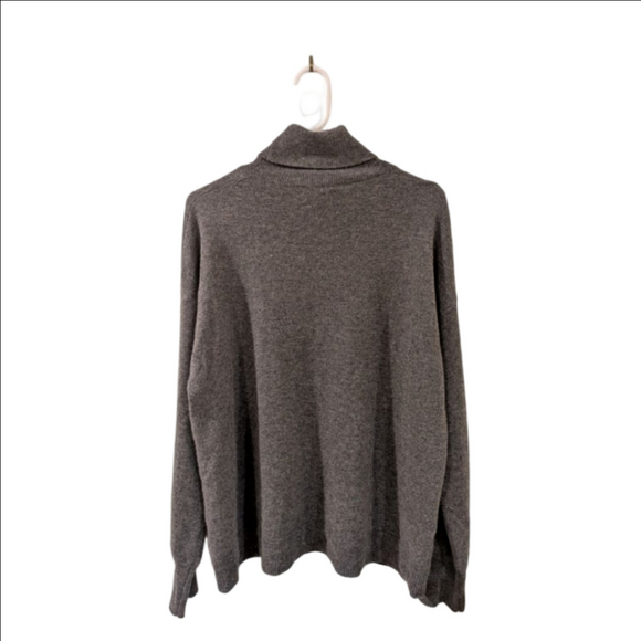 Women's Nordstrom Gray Cashmere Turtleneck Sweater L - Picture 3 of 6